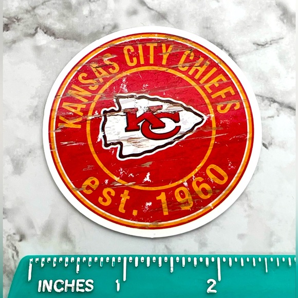 🏈❤️💛Kansas City Chiefs 🔥 5 Pc Sticker /Decal NWT - Picture 2 of 11